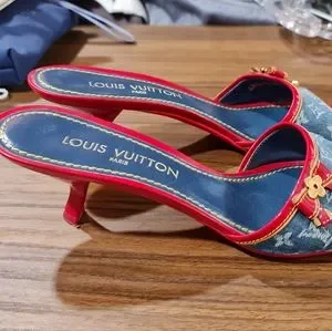 Louis Vuitton | Shoes | Louis Vuitton Womens Denim With Red Accent